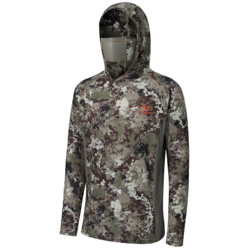 BASSDASH Men's UPF 50+ Camo Long Sleeve Hunting Hooded Shirt with Mask