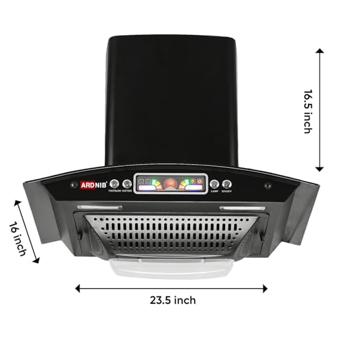 Image of 1200 m /hr Wall Mounted Kitchen Chimney (ARC 60,Boat Shape Filters, 7 Years Motor Warranty) (ARC 60 - Push Button)