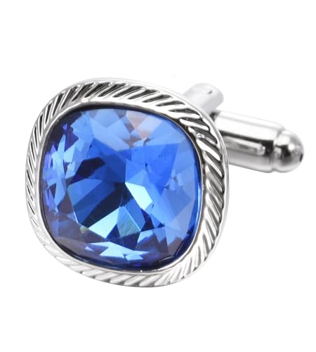 Gemelos azules de zirconio para hombres en caja de regalo miniatura 6