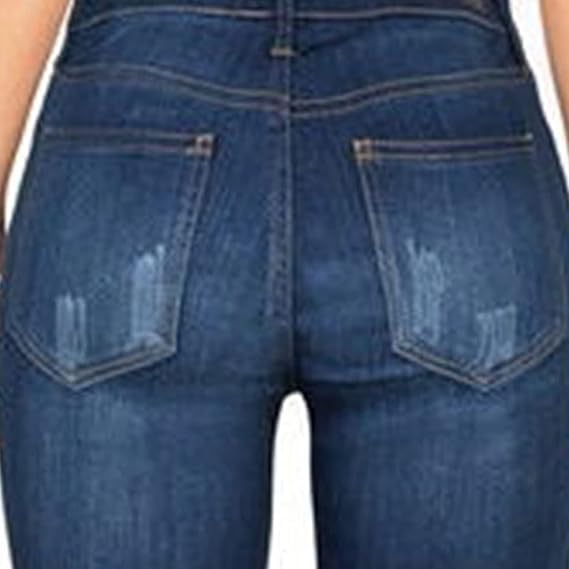 Women's Denim Stretch Thin Flared Mid Waist Pull-On Bootcut Slim Flare Jean Button Up Bell Bottom Stretch Classic3