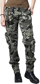 chouyatou Women's Casual Camouflage Multi Pockets Cargo Pants (XX-Large, Camo)