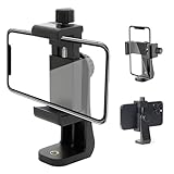 Wixovo Soporte Adaptador para Teléfono Móvil, Soporte Movil Tripode, Universal para Fijar El TeléFono, Soporte para Smartphone con Pinza, Giro De 360 Grados,para Fotos, Vídeos, Transmisión en Vivo