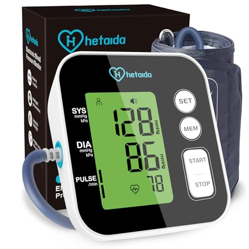 Blood Pressure Monitor, Upper Arm Blood Pressure Machine for Home Use, Portable Digital BP Monitor with 2x99 Readings Memory Adjustable Arm Cuff 8.7"-16.5" Large LCD Backlit Display