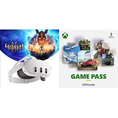 Meta Quest 3 512Gb— Realidad Mixta revolucionaria + Xbox Game Pass Ultimate - Suscripción 3 Meses | Xbox/Win 10 PC - Código de Descarga
