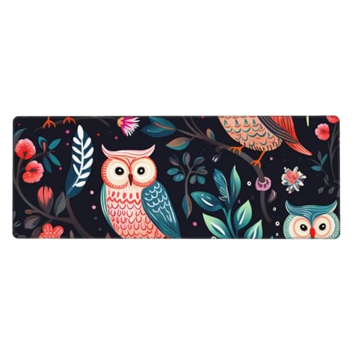 Grand tapis de souris de jeu hibou 80x30cm antidérapant