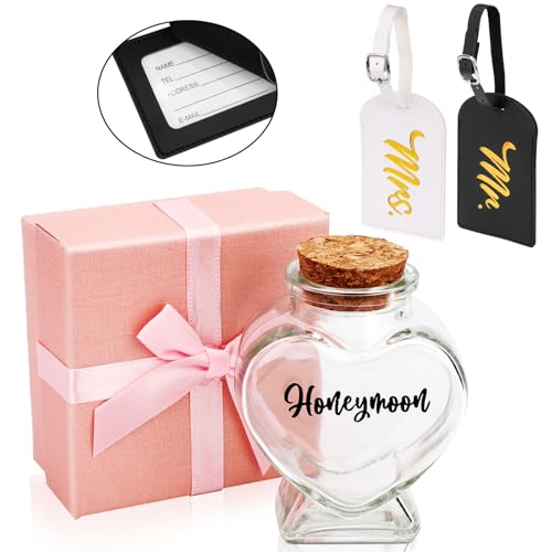 Honeymoon Sand Keepsake Jar Set with Mr and Mrs Luggage Tags