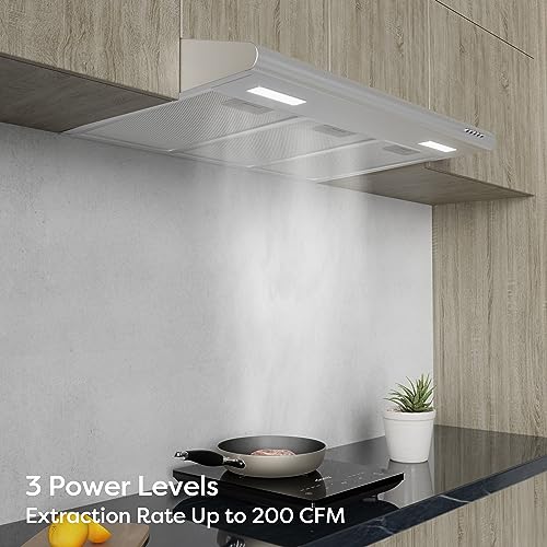 CIARRA Under Cabinet Range Hood 30 inch Vent Hood for Kitchen with 3 Speed Exhaust Fan, Ducted and Ductless, Stainless Steel by CIARRA - Used condition - Image 5