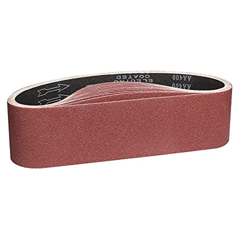 POTUINOM 15PCS Sanding Belt 4 x 36 Inch,Belt Sander Belts 80/120/150/240/400 Assorted Grits,Best for Sanding Wood,Metal and Paint Cover