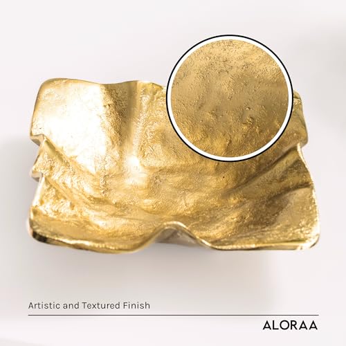 ALORAA Handmade Matte Gold Jewellery Bowl Elegant Aluminium Decorative Tray for Jewellery Keys Potpourri – Ethically Crafted in India – Durable Lightweight Gift Home Décor for Modern Interiors - Cosy Home Interiors ALORAA Handmade Matte Gold Jewellery Bowl Elegant Aluminium Decorative Tray for Jewellery Keys Potpourri – Ethically Crafted in India – Durable Lightweight Gift Home Décor for Modern Interiors - Image 5