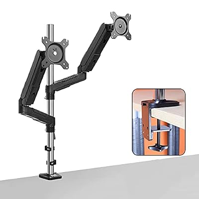 NYTFHMS Monitor Stand Monitor and Laptop Mount 2-in-1 Adjustable Dual Arm Desk Mounts Column Type Dual Monitor Stand Arm, Vesa Mount 75/100Mm with C Clamp Tv Stands,A-Column 70CM