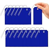 Glarks 101pcs blau 6 x 12cm wasserdichte schreibbare Etiketten mit String Set, PVC Versand Tags, Heavy Duty Shipping Moving Tag, leere Etikettierung Tag für Zuhause, Büro