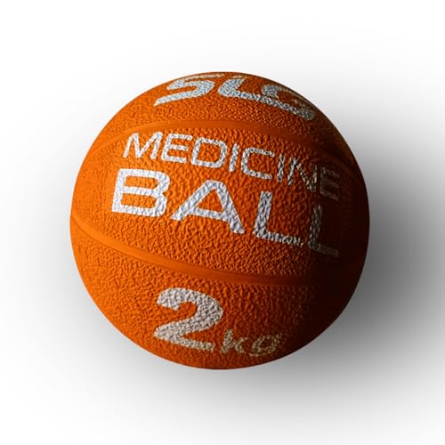 Image of SLG Rubber Medicine /Exercise Ball -Upper & Lower Body Exercises |Fitness Ball for Strength, Balance & Core Workouts| Material:Rubber(Orange, 2 kg)