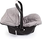 Bayer Design - Deluxe Doll Car Seat - Safety Belt, Sun Canopy, Accessories for Baby Dolls - Dolls up to 18” - Age 3+ - Grey Crown - 67910AA | Seat belt for dolls up to 46 cm, from 3 years