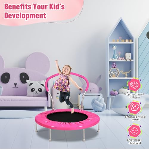 Lyromix 36 Inch Mini Trampoline for Kids with Handle, Indoor Small Trampoline for Toddlers by Lyromix - Image 2