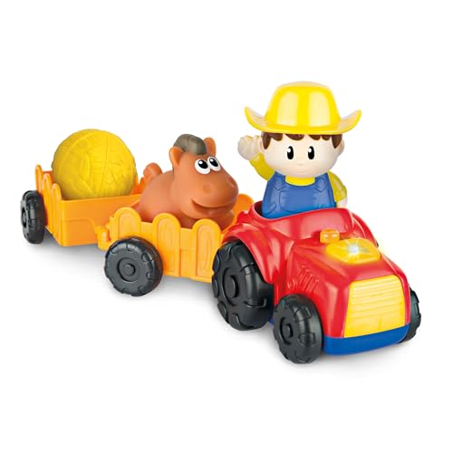 Little Tikes Light Up Farm Tractor with Farmer, Animals & Wagons. Press Button for Animal Sounds & Melodies. Toddler Farm Pretend Play Toy for 18+ Months. Baby Gift