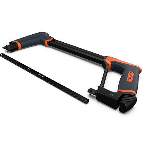 Presch Metallsäge 300mm lang - Bügel-Säge für Metall, Aluminium und Plastik - Sägeblatt wechselbar auf 45° - Profi Handsäge, Bügelsäge