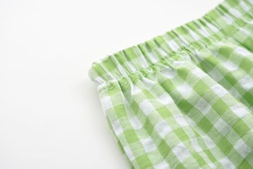 Image of BINIDUCKLING Toddler Pull Up Loose Gingham Girls Pants