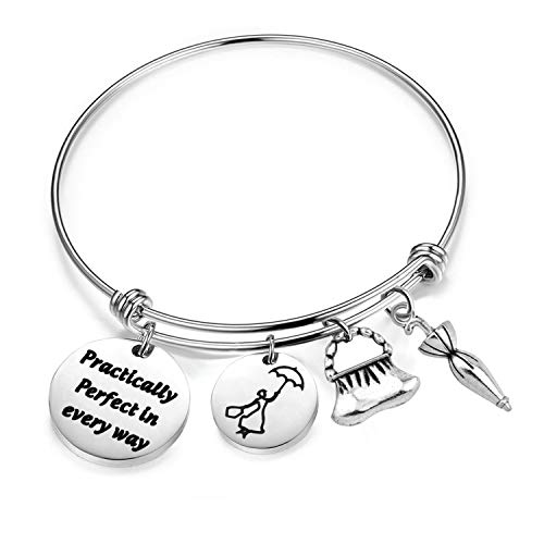 bobauna Practically Perfect In Every Way Mary Inspired Expandable Wire Bangle Bracelet For Her