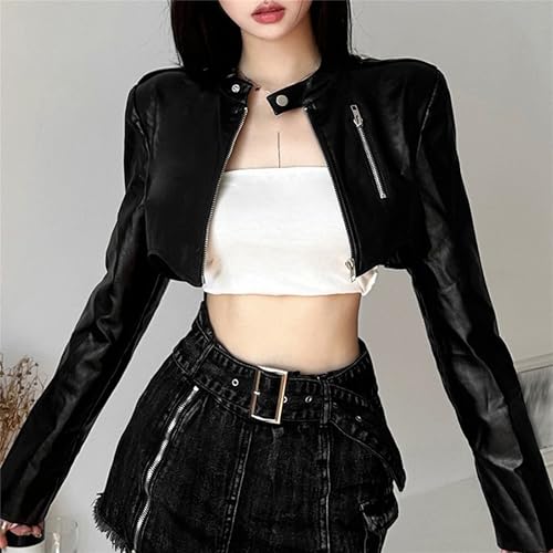 Manteau de moto en similicuir coupe-vent à col montant pour protéger et sublimer les femmes