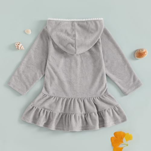 Image of Mubineo Toddler Girl Long Sleeve Swimsuit Beach Dress Cute Cover Ups Ruffle Bathing Suit Cover Up Kimono Kids Swimwear
