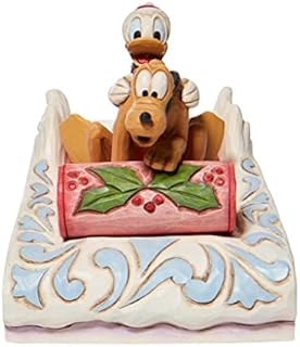 Enesco Disney Traditions Donald & Pluto Sledding, 4.5 in H x 3.9 in W x 5.5 in L, 6008973