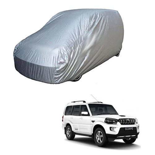 Image of Adroitz Car Cover Silver Without Mirror Pocket for Mahindra Scorpio N - 2023