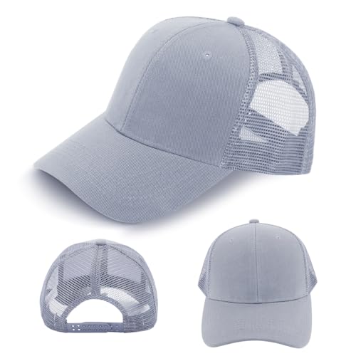Image of ZH 24 Pack Blank Mesh Trucker Hats, Bulk Baseball Caps Adjustable for Men and Women, Wholesale Plain Snapback Caps