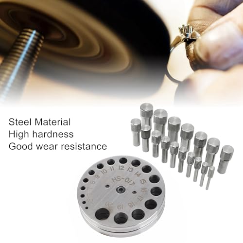 Professionelles Scheibenschneider-Set aus Stahl, Werkzeug zur Schmuckherstellung, 17 Matrizen, Metallform-Stanzwerkzeug für Handwerker, DIY, Münzring, Leder, Papierstanzen