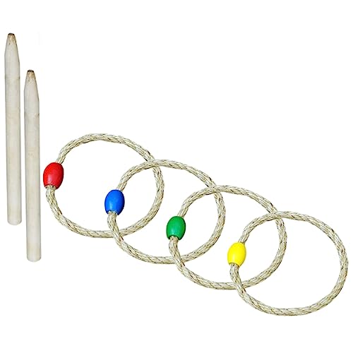 HEMOTON 1 Set Outdoor Ring Toss Game Interactive for Includes Rings Sticks Fun Activity for Family Gatherings Carnival and Beach Games Enhances Agility Coordination