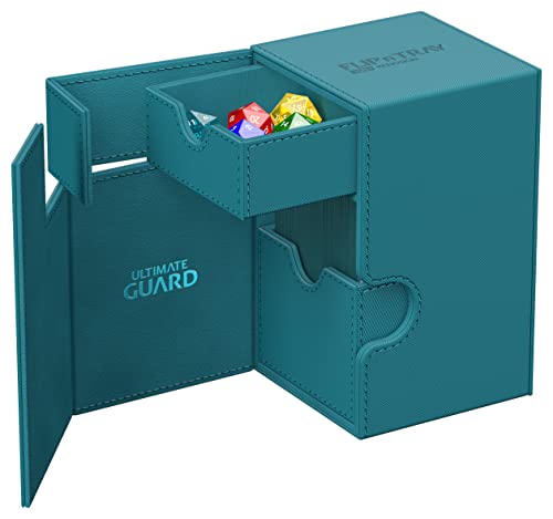Ultimate Guard Flip'n'Tray 100+, Deck Case for 100 Double-Sleeved TCG Cards + Dice Tray, Petrol, Independent Magnetic Closure & Microfiber Inner Lining - image 6
