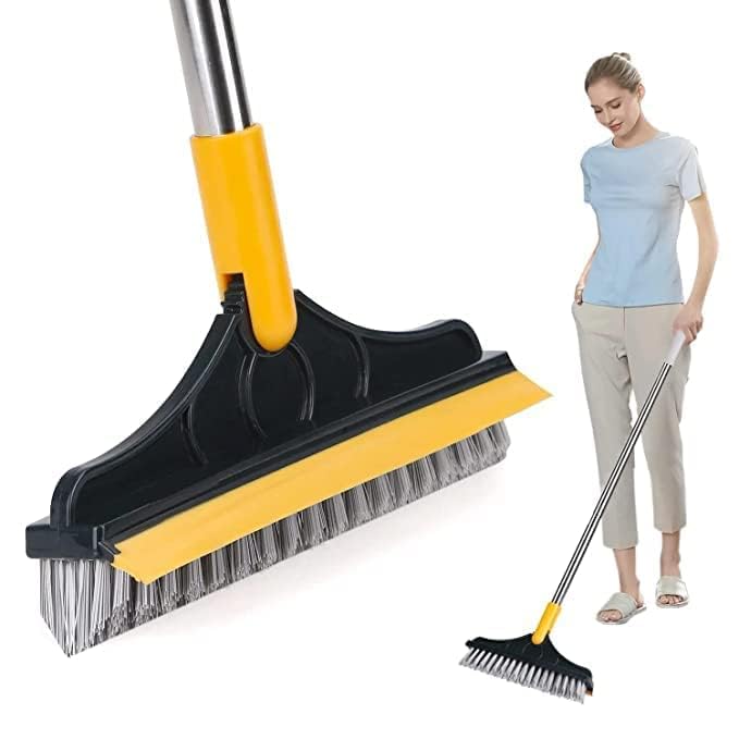 Floor Mop with Flat Squeeze Cleaning Supplies Clean Home Floor Cleaner Bathroom Cleaning Brush with Wiper 2 in 1 Tiles Cleaning Brush Floor Scrub Bathroom Long Handle Automatic (Multi COLOURE) (B0CXJBJ3ND) Amazon Price History, Amazon Price Tracker