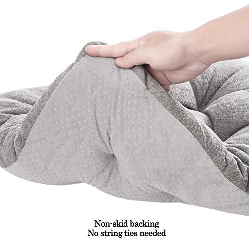 Fabricastle Outdoor Chair Cushions Patio Cushion Premium Comfortable Thick Fill Tufted 19" X 19" Floor Wicker Seat Pads, 2 Count (Grey, 2) #TOP2