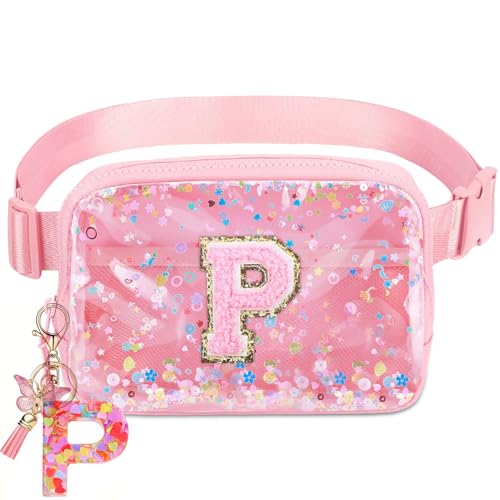 Image of Initial Fanny Pack for Girls - Belt Bag for Teens Kid Teen Girl Kid Birthday Gift Pink P