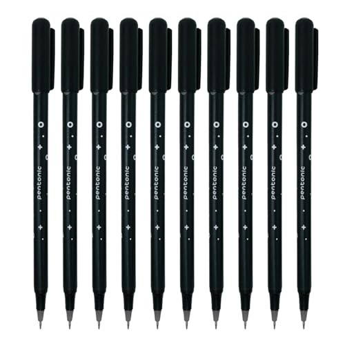 Image of Pentonic Cipher 0.5mm Ball Pen, Black Body Black Ink (Set of 10 x 3)