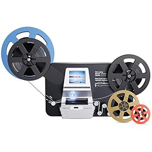 8mm & Super 8 Film to Digital Converter, Film Scanner Digitizer with 2.4″ Screen, Convert 3” 5” 7” 9” Reels into 1080P Digital MP4 Files,Sharing & Saving on 32GB SD Card