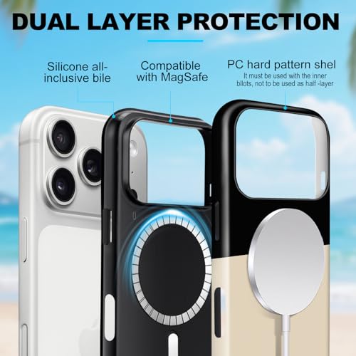 Magnetic for iPhone 17 Pro Case Cute Stripes Phone Case, Black&White 02 by flewfun - Used condition - Image 3