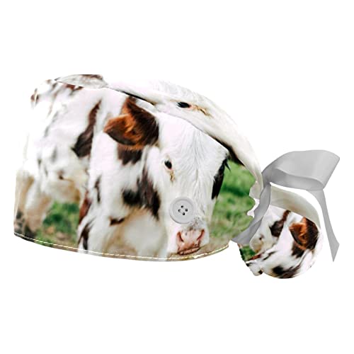 Chapeaux bouffants de travail vache : casquettes de travail respirantes et mixtes motif animal