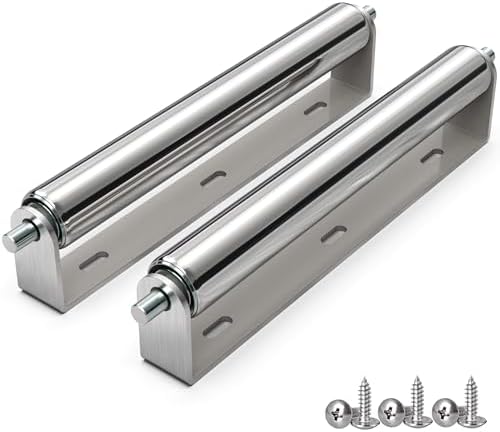 1.5" Diameter Stainless Steel Roller with Bracket Set, 11.8" BF Length, 2-Pack, Heavy Duty Rustproof Rollers for Boat Trailers, Kayaks, Coyote Fence & Transport, Easy Spring-Loaded Removal
