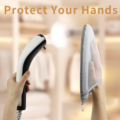Dampfglätter-Bügelhandschuhe Mit Fingerschlaufe,Garment Steamer Ironing Gloves with Finger Loop,Wasserdichter Anti Dampfhandschuh,Klappbar Kleiderbügel,Bügelhilfe Mit Einer Hitzeabweisenden Oberfläche