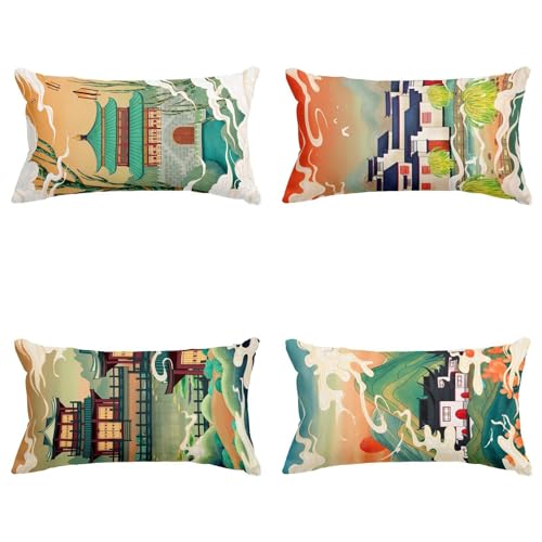 Taie d'oreiller long soie style chinois en satin haut de gamme CEVAN 50x75 - 2