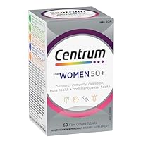 Centrum Women 50+, Multi Vitamin & Minerals Supplement, 60 Tablets | Supports Immunity, Cognition, Bone Health + Post Menopausal Health