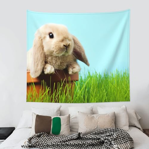 Tapisserie lapin herbe verte EdWal de grande taille 152x130cm