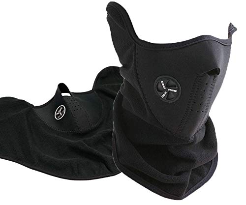 Be In Your Mind Halswärmer, 3D-Winter-Gesichtsmaske, halbe Sturmhaube, Halstuch, luftdurchlässiger Gesichtsschutz, UV-Staubschutz, schwarz, für Skifahren, Radfahren, Laufen