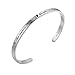 SOLOCUTE Womens Bangle Bracelet Engraved "The Love Between Mother & Daughter Is Forever" Sterling Silver Cuff Bracelet, Perfect Gift for Mothers Day, Christmas Day, Thanksgiving Day and Birthday