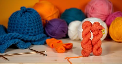 Image of M.G ENTERPRISE Brilon Salmon (200 gm) Wool Hank Hand Knitting Wool /Art Craft Soft Fingering Crochet Hook Yarn, Needle Knitting Yarn Thread Dyed