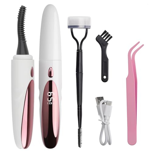 Kalolary Rizador de Pestañas Calentado, Profesional Rizador de Pestañas Termico con 4 Modos de Temperatura Portable Rizador De Pestañas con Calefacción para Mujeres