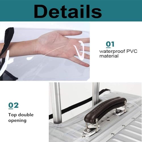 Image of AVRIN 3 Pcs Luggage Cover Thicken Clear PVC Suitcase Cover, 20 inch 24 inch 28 inch(S /M /L) in Luggage Protector Transparent Cover Waterproof Dustproof Anti-Scratch for Travel Accessories Cabin Trolley Bag