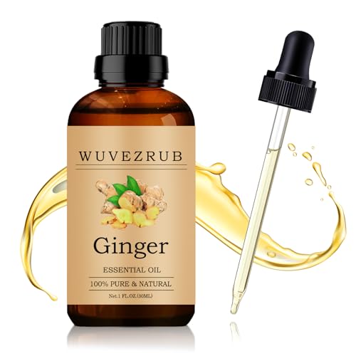 Wuvezrub Ginger Essential Oil 30ML - 100% Pure and Natural Oils for Aromatherapy Diffuser - 1 Fl Oz/Ginger