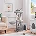 Topeakmart Cat Tree Tower for Indoor Cats, 34.5in Cat Activity Center with Condo & Scratching Post, Cat Climbing Tower Play House w/Large Perch, Platform, Basket for Kitten, Light Gray