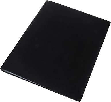 Display Book A4 20 Clear Pockets, Polypropylene, Black Portfolio Folder